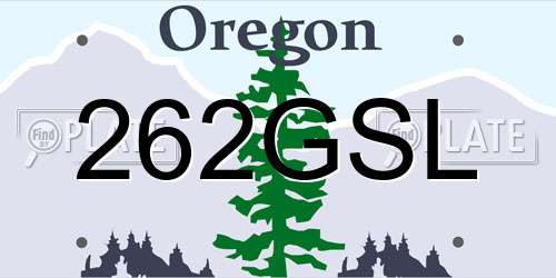 262GSL Oregon License Plate