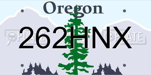 262HNX Oregon License Plate