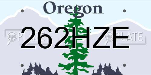 262HZE Oregon License Plate