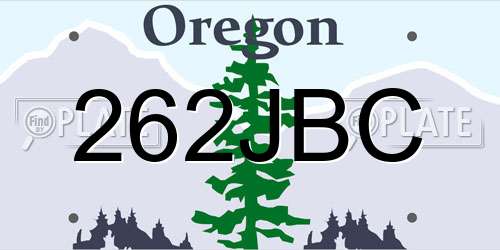 262JBC Oregon License Plate