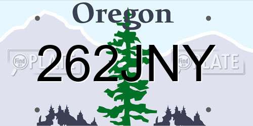 262JNY Oregon License Plate