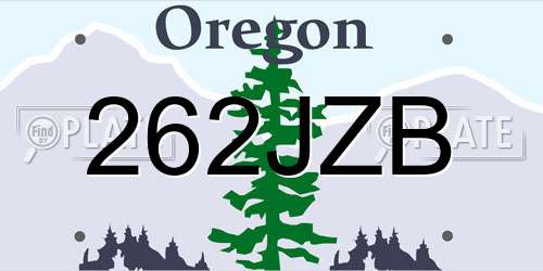 262JZB Oregon License Plate
