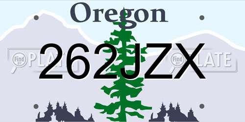 262JZX Oregon License Plate