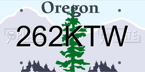 262KTW Oregon License Plate
