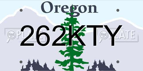 262KTY Oregon License Plate
