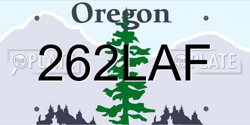 262LAF Oregon License Plate