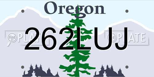262LUJ Oregon License Plate