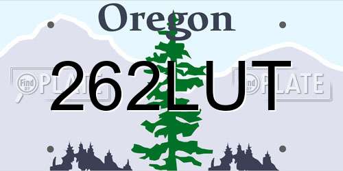 262LUT Oregon License Plate