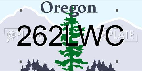 262LWC Oregon License Plate