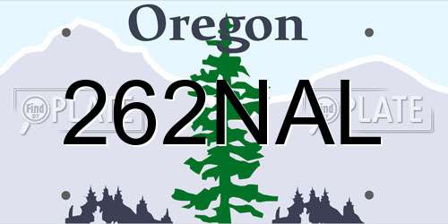 262NAL Oregon License Plate