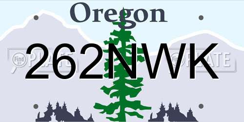 262NWK Oregon License Plate