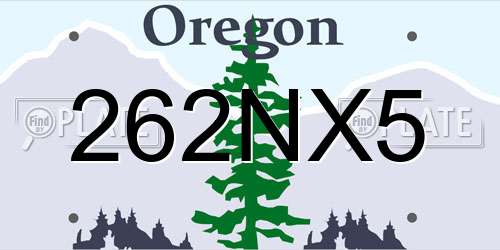 262NX5 Oregon License Plate