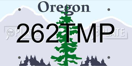 262TMP Oregon License Plate