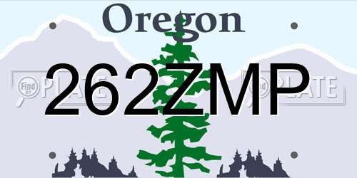 262ZMP Oregon License Plate