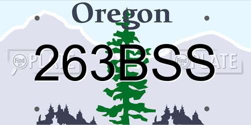 263BSS Oregon License Plate