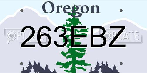 263EBZ Oregon License Plate