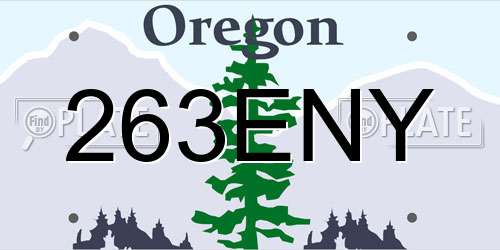 263ENY Oregon License Plate