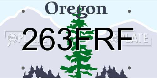 263FRF Oregon License Plate