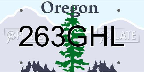 263GHL Oregon License Plate
