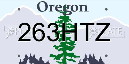 263HTZ Oregon License Plate