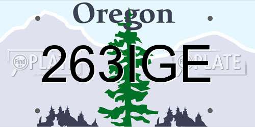 263IGE Oregon License Plate