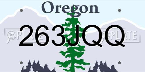 263JQQ Oregon License Plate