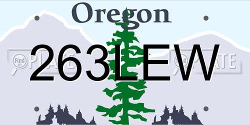 263LEW Oregon License Plate