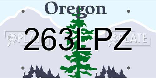 263LPZ Oregon License Plate