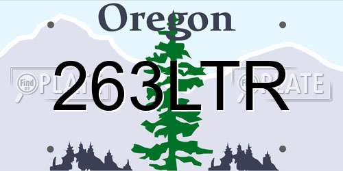 263LTR Oregon License Plate