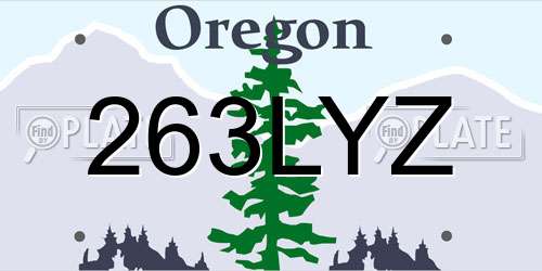 263LYZ Oregon License Plate