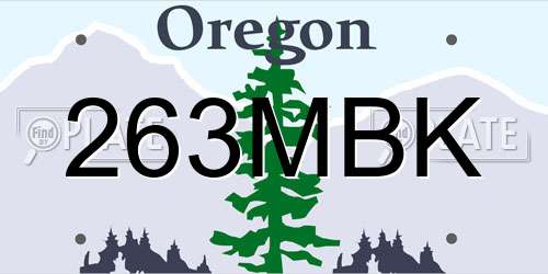 263MBK Oregon License Plate