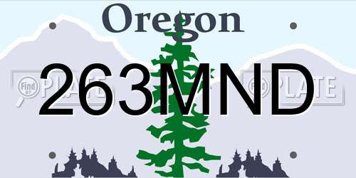 263MND Oregon License Plate