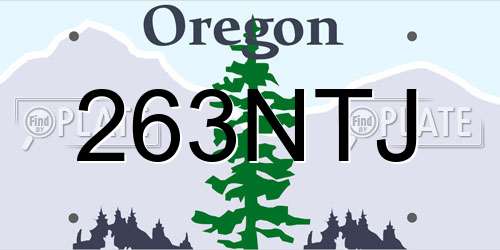 263NTJ Oregon License Plate