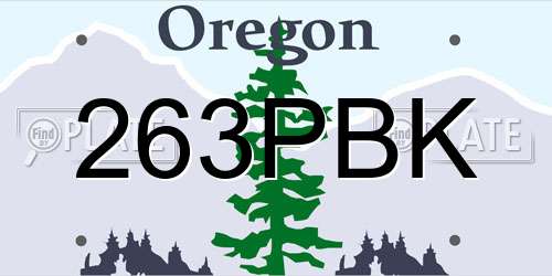 263PBK Oregon License Plate