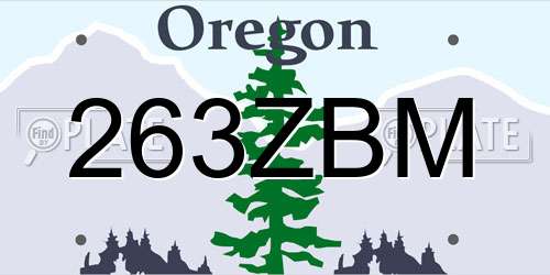 263ZBM Oregon License Plate