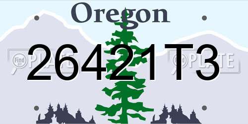 26421T3 Oregon License Plate