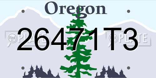 26471T3 Oregon License Plate