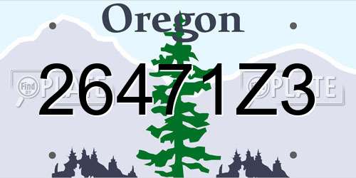 26471Z3 Oregon License Plate