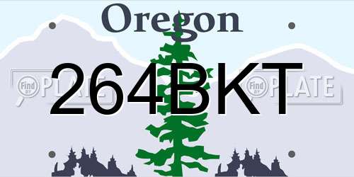 264BKT Oregon License Plate