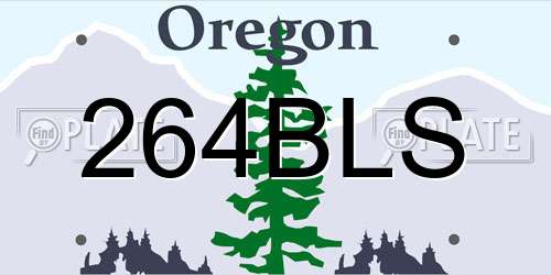 264BLS Oregon License Plate