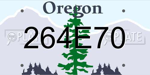 264E70 Oregon License Plate