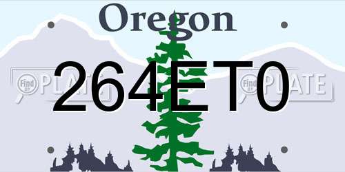264ET0 Oregon License Plate