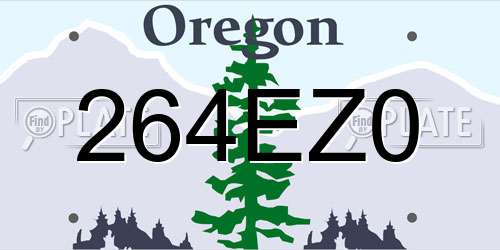 264EZ0 Oregon License Plate