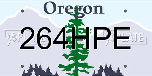 264HPE Oregon License Plate