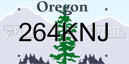 264KNJ Oregon License Plate