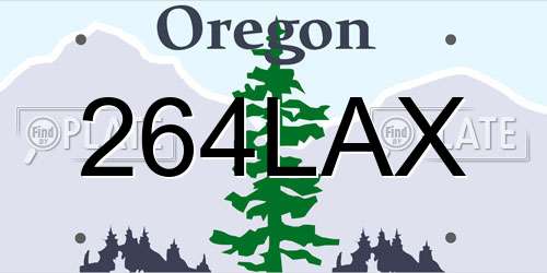 264LAX Oregon License Plate