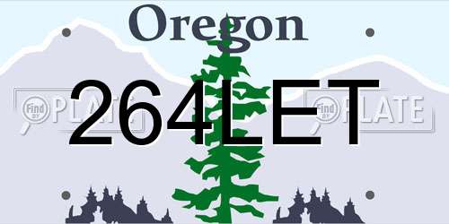 264LET Oregon License Plate