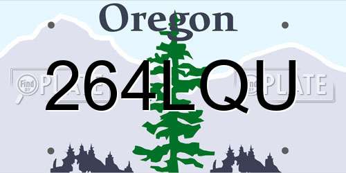264LQU Oregon License Plate