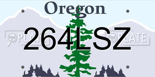 264LSZ Oregon License Plate