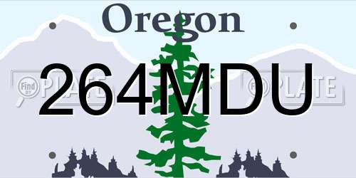 264MDU Oregon License Plate
